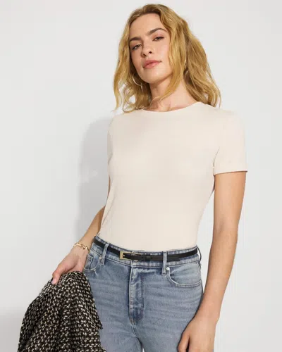 White House Black Market Easy Crewneck Tee In White