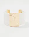 White House Black Market Ecru Raffia + Gold Cuff |