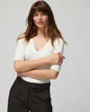 White House Black Market All Ways Stretch Elbow-sleeve Tee In Ecru