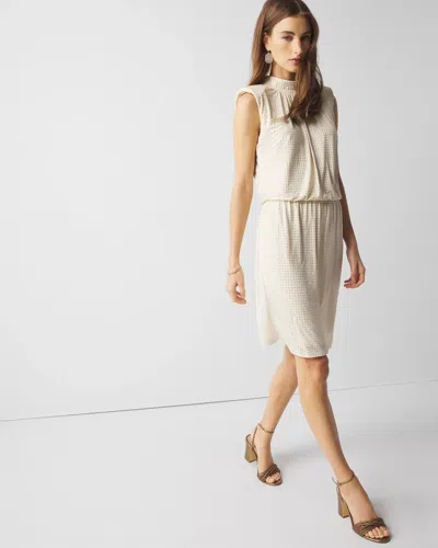 White House Black Market Embellished Blouson Mini Dress In Panna Cotta