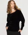 White House Black Market Embellished Dolman Chenille Sweater In Black