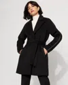 White House Black Market Embellished Wool-blend Coat In Black