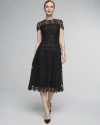 WHITE HOUSE BLACK MARKET EMBROIDERED LACE FIT & FLARE DRESS