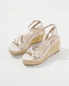 White House Black Market Embroidered Raffia Wedges
