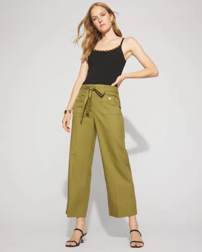 White House Black Market Everyday Wide-leg Cropped Pants In Green