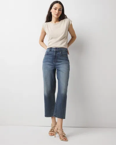 White House Black Market Extra High-rise Barrel Jeans In Medium Wash Denim
