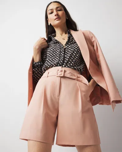 White House Black Market Extra High-rise Belted Tailored Shorts In Bisou