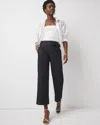 White House Black Market Extra High-rise Belted Wide Leg Cropped Jeans In Blue