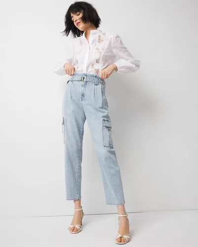 White House Black Market Extra High-rise Cargo Jeans In Jardin Antique