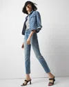 White House Black Market Extra High-rise Double Waistband Slim Ankle Jeans In Medium Wash Denim