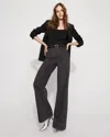 White House Black Market Extra High-rise Heatset Pinstripe Trousers Jeans In Black