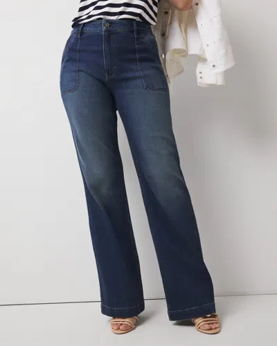 White House Black Market Extra High-rise Novelty Pocket Trousers Jeans In Viva Dark Wash Denim