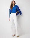 White House Black Market Extra High-rise Novelty Waist Wide Leg Jeans In White