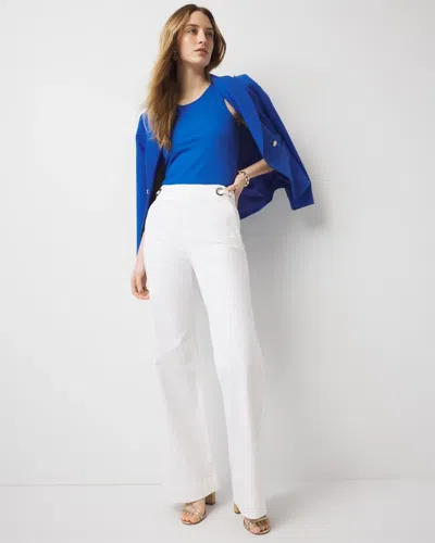 White House Black Market Extra High-rise Novelty Waist Wide Leg Jeans In White
