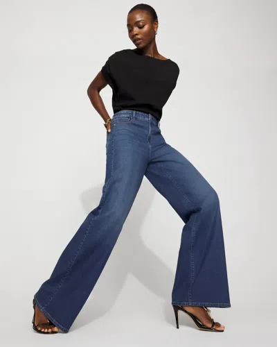 White House Black Market Extra High-rise Palazzo Jeans In Blue