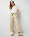 White House Black Market Extra High-rise Pret Belted Wide Leg Cropped Pant In Warm Sand