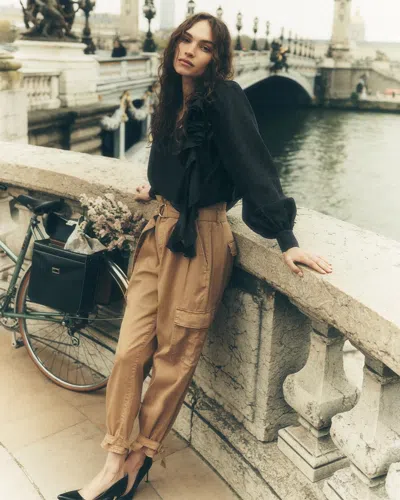 White House Black Market Extra High-rise Pret Cargo Tapered Ankle Pant In Cafe Au Lait
