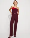 White House Black Market Extra High-rise Riley Twill Trousers In Burgundy