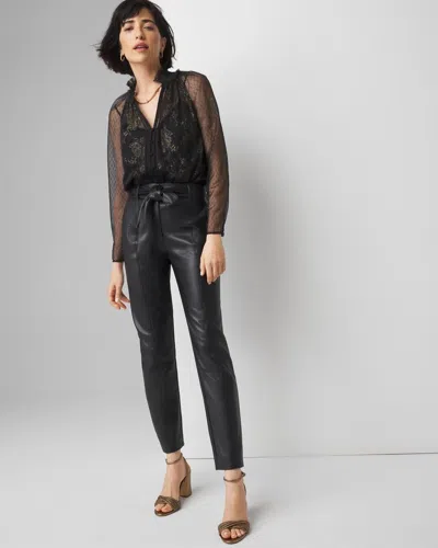 White House Black Market Extra High-rise Tapered Faux Leather Pant In Black