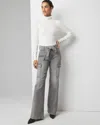 White House Black Market Extra High-rise Utility Cargo Wide Leg Jeans In Platinum Gray