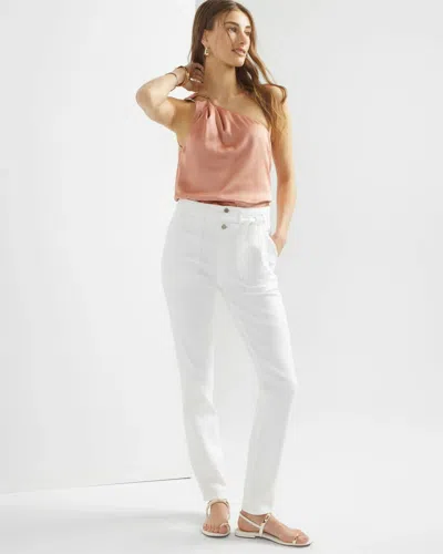 White House Black Market Extra High-rise Utility Slim Ankle Jeans In White