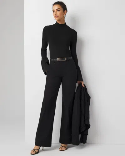 White House Black Market Extra High-rise Wide Leg Pants Trousers In Everlasting Black