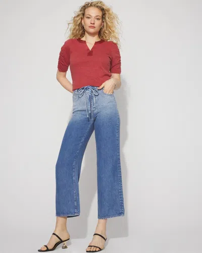 White House Black Market Extra High-rise Wide-leg Tie-waist Cropped Jeans