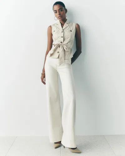 White House Black Market Extra High-rise Wide Leg Trousers Jeans In Neutral