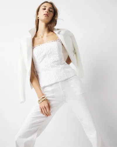 White House Black Market Eyelet Bustier Top In White