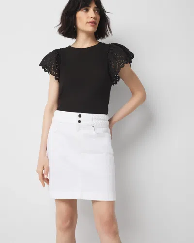 White House Black Market Eyelet Sleeve Crewneck Tee