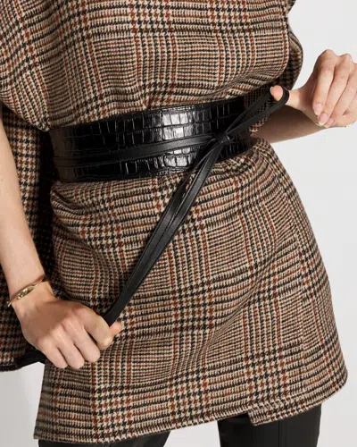 White House Black Market Faux Croc Obi Belt In Black