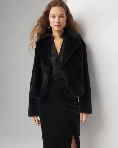 White House Black Market Faux Fur Coat In Black