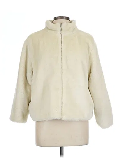 Pre-owned White House Black Market Faux Fur Jacket In White