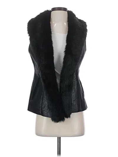 Pre-owned White House Black Market Faux Fur Vest In Black