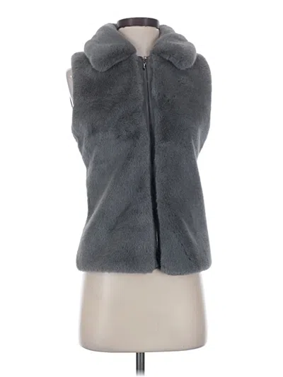 Pre-owned White House Black Market Faux Fur Vest In Gray