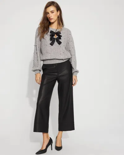 White House Black Market Faux Leather 5-pocket Ankle Pants In Black
