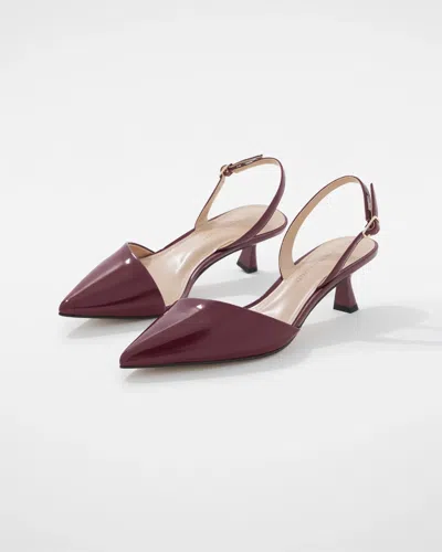 White House Black Market Faux Leather Asymmetrical Slingback Pumps In Burgundy