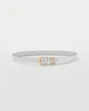 White House Black Market Faux Leather Belt In Silver