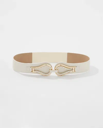 White House Black Market Faux Leather Braided Stretch Waist Belt