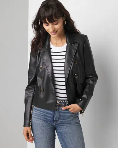 White House Black Market Faux Leather Jacket In Black