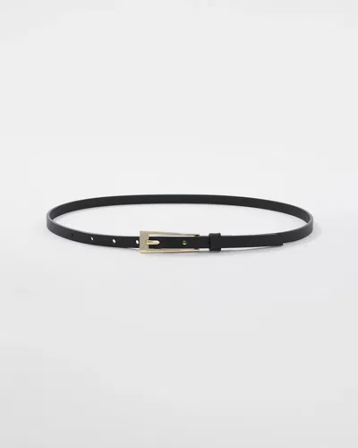 White House Black Market Faux Leather Rectangular Buckle Belt In Black