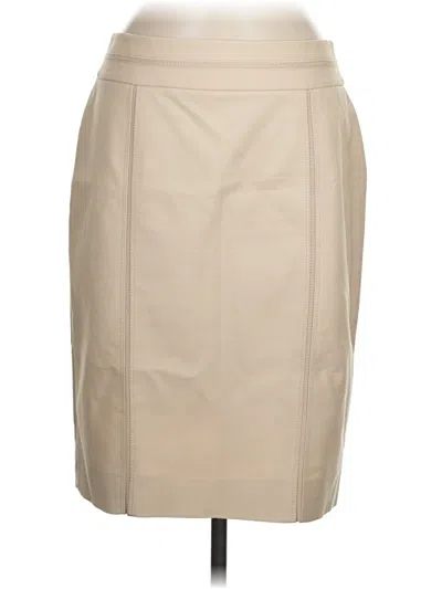 Pre-owned White House Black Market Faux Leather Skirt In Tan