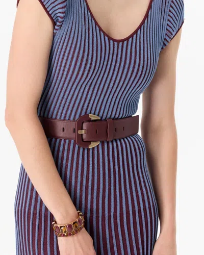 White House Black Market Faux Leather Wide Waist Belt In Port