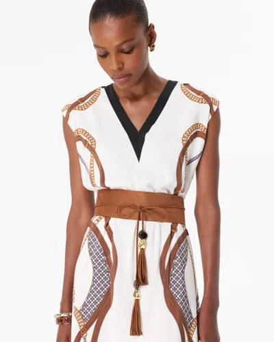 White House Black Market Faux Suede Tassel Obi Waist Belt In Golden Chestnut