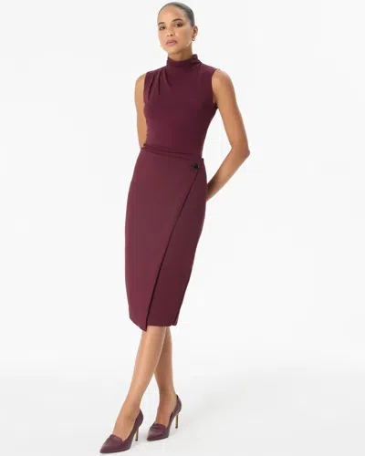 White House Black Market Faux Wrap Pencil Skirt In Port