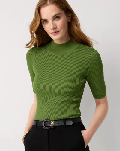 White House Black Market Floral Applique Mockneck Pullover Sweater