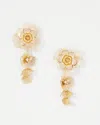 White House Black Market Floral Linear Earrings |  In Gold