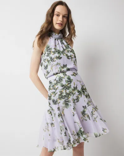 White House Black Market Floral Mini Skirt In Forever Floral Vine Lilac