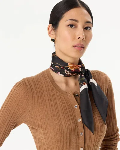 White House Black Market Floral Square Scarf In Notable Floral Scrf Blk