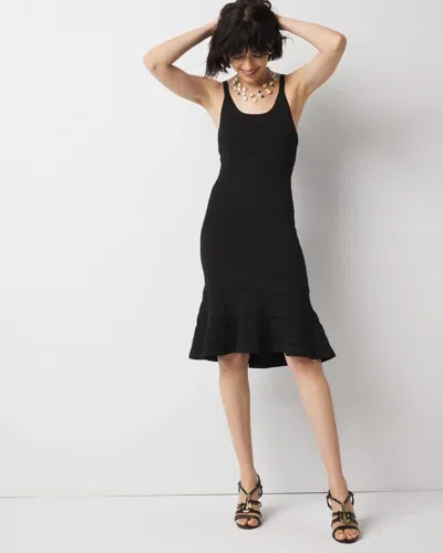 White House Black Market Flounce Dress In Black